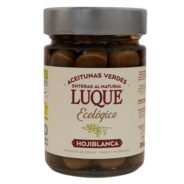 Luque - Aceitunas Verdes al Natural - Hojiblanca - Ecológicas - 300 gr